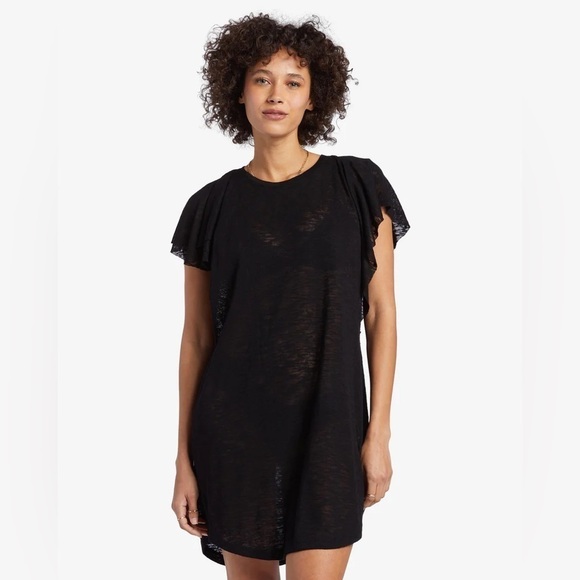 Billabong Women’s Swim Cover Dress Medium Black Out For Waves Semi Sheer Coastal - Picture 3 of 17